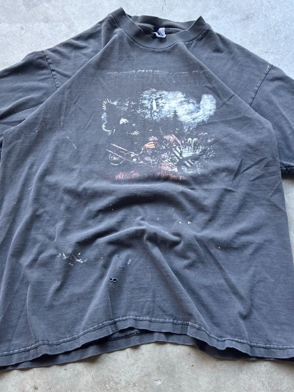 Vintage 1999 Sturgis 59th Annual Rally Eagle T-Shirt Faded Black L